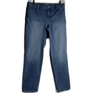Style Co Womens Slim Leg Jeans High Rise Dark Blue Size 16 32x27.5 No Tag